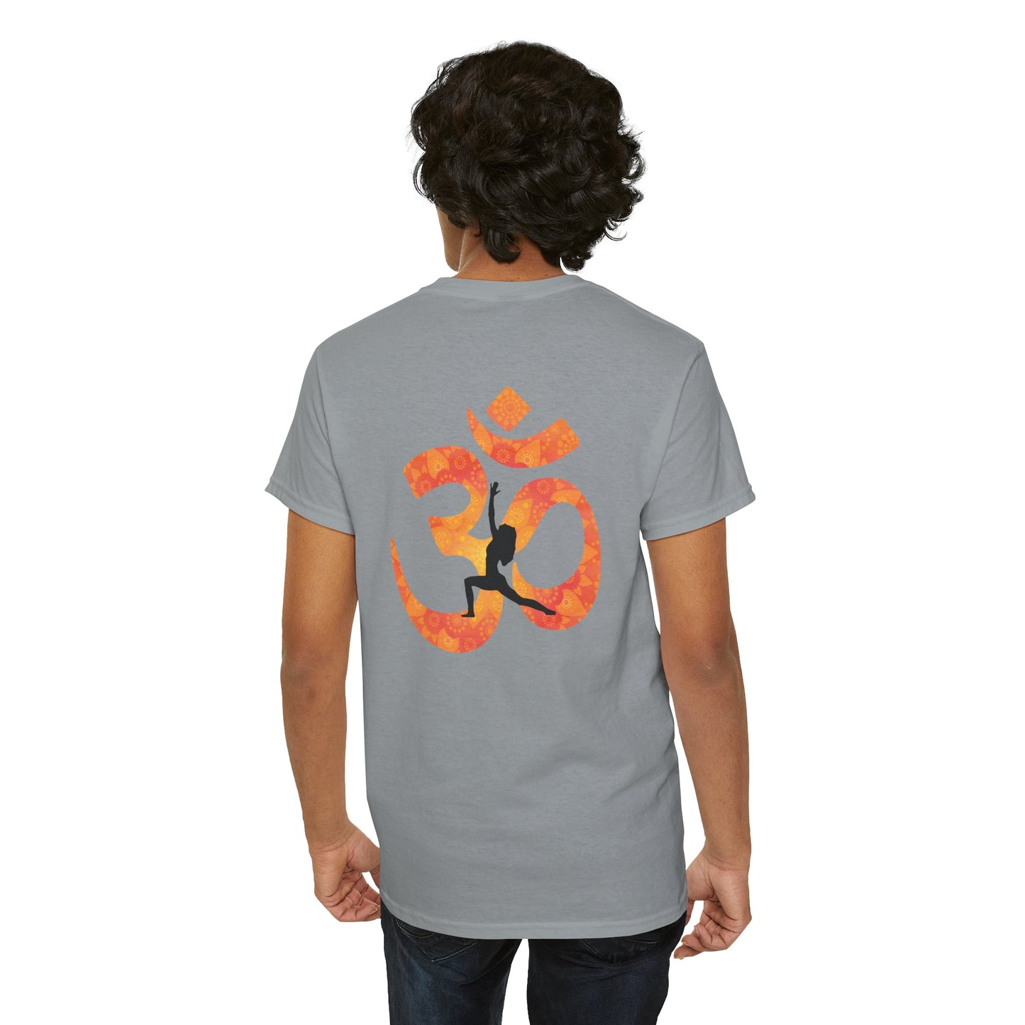 Namaste Peace Yoga T-Shirt — Woman Silhouette & Peace Symbol