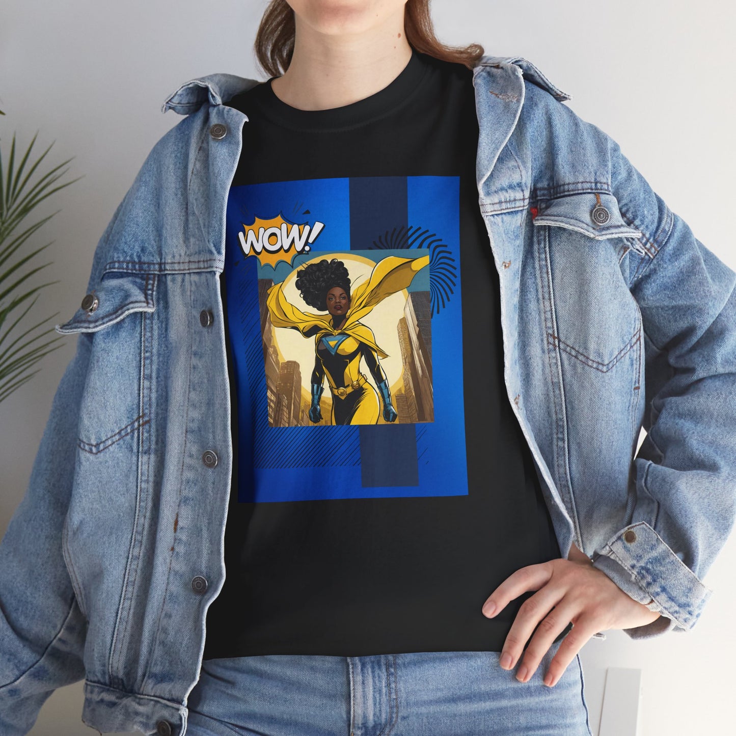 Yellow Wow! Superhero Graphic Tee