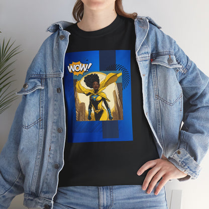 Yellow Wow! Superhero Graphic Tee