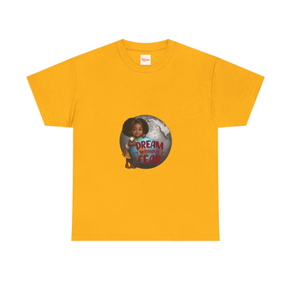 Graphic Tee - Dream Without Fear, Little Black Girl Hugging Globe
