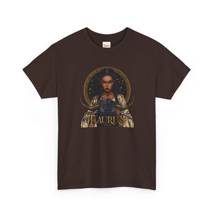 Taurus Art Nouveau Tee — African American Woman & Bull Zodiac Graphic