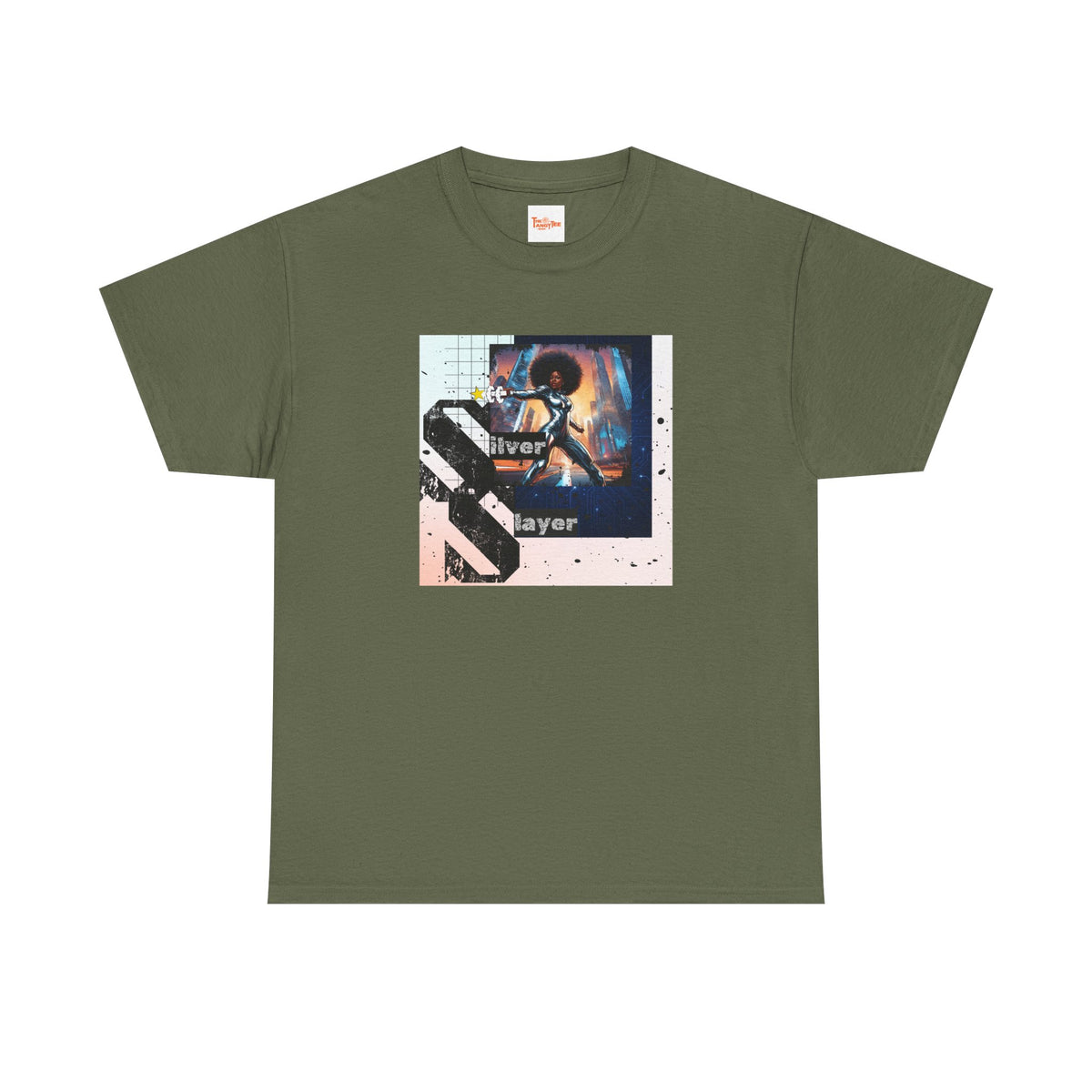 Silver Slayer Black Woman Superhero T-Shirt — Silver Costume City Graphic