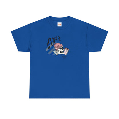 Coffee Please Skeleton T-Shirt — Skeleton Holding Coffee Graphic Tee