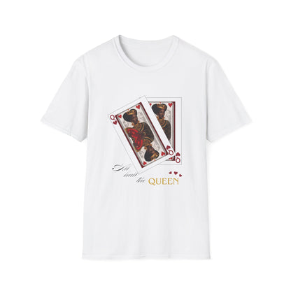 Hearts Playing Cards Unisex T-Shirt - All Hail the Queen Design