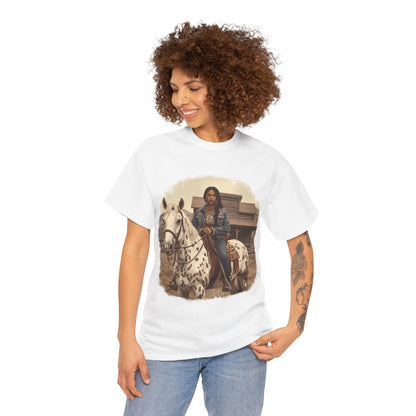 African American Cowgirl on Dapple Gray Horse T-Shirt