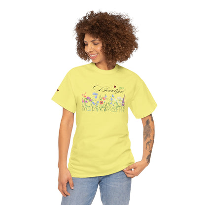 Floral Graphic Unisex Tee - Stay Beautiful Design