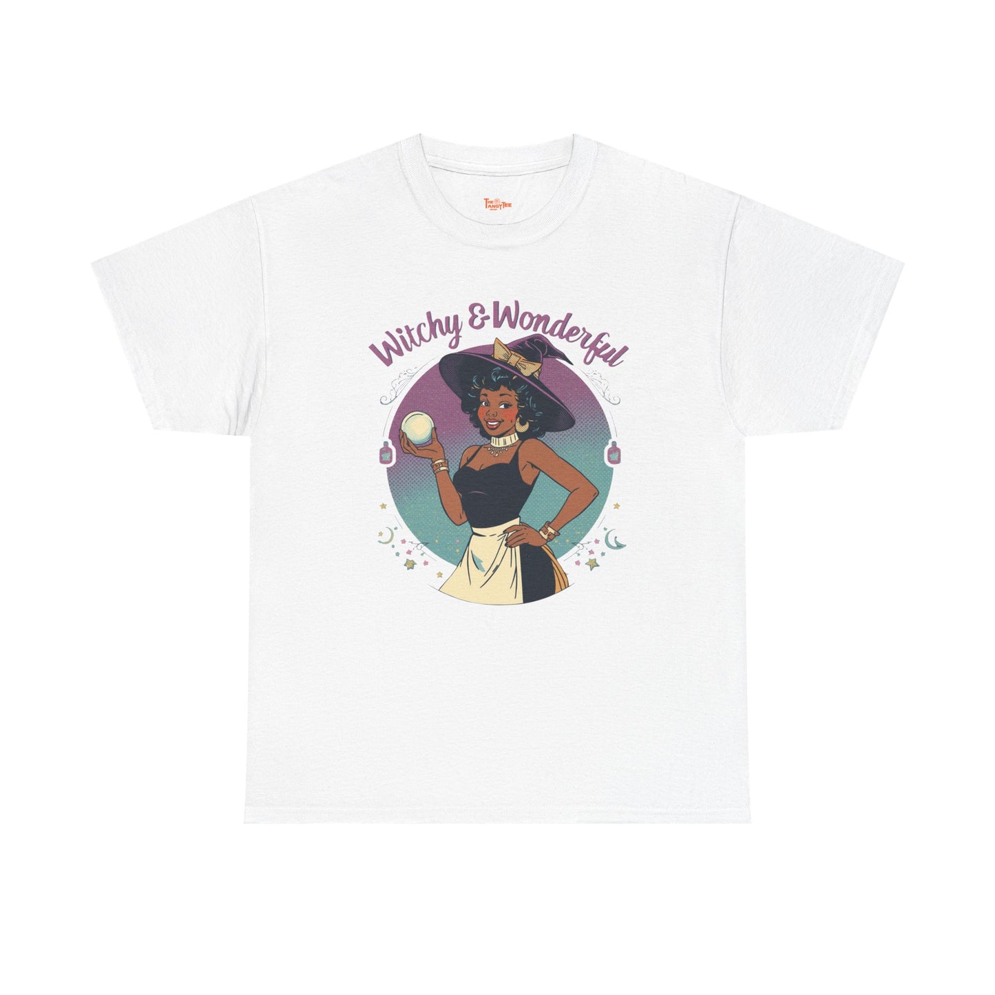 Witchy and Wonderful African American Witch T-Shirt — Crystal Ball Graphic