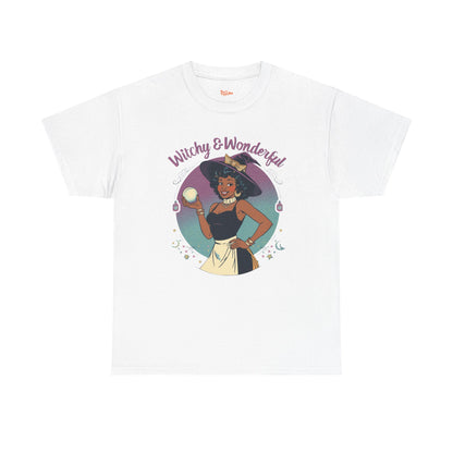 Witchy and Wonderful African American Witch T-Shirt — Crystal Ball Graphic