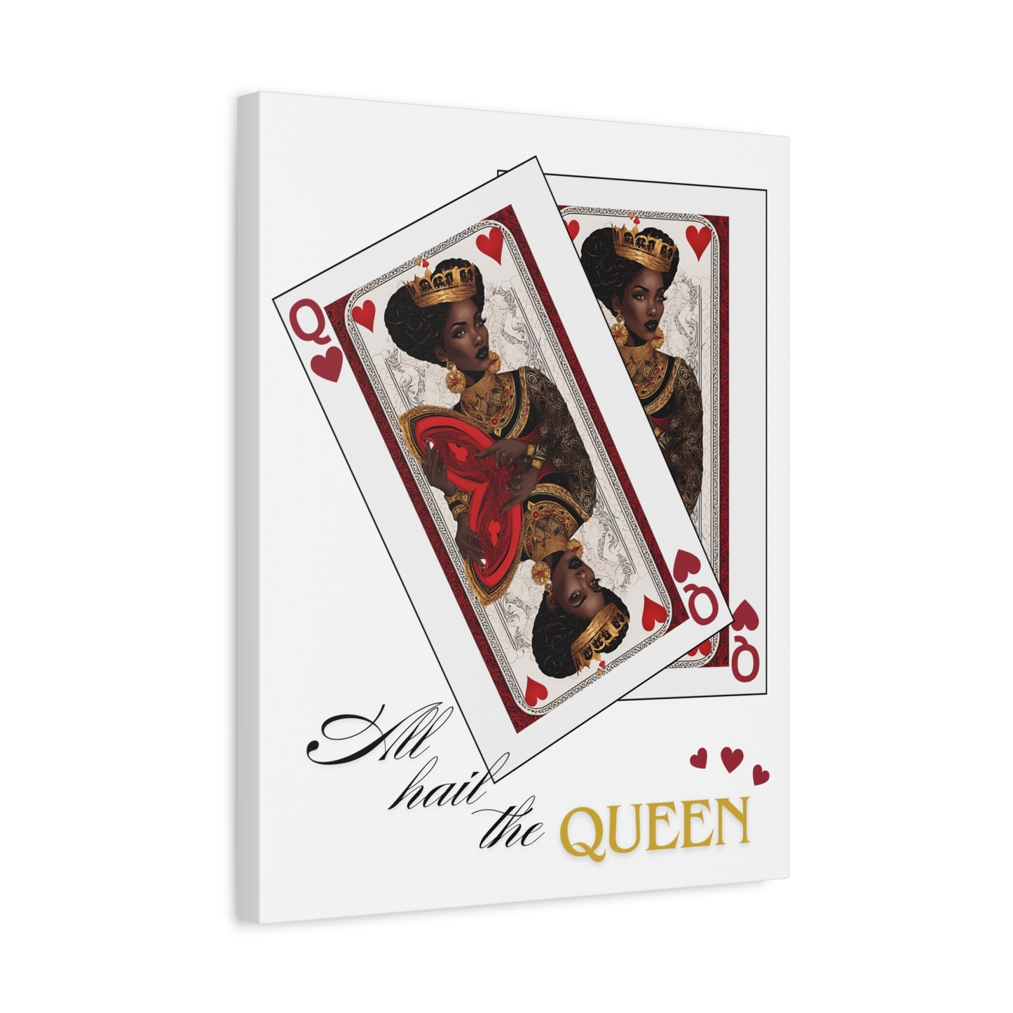 Canvas Print, Queen of Hearts Playing Card Graphic