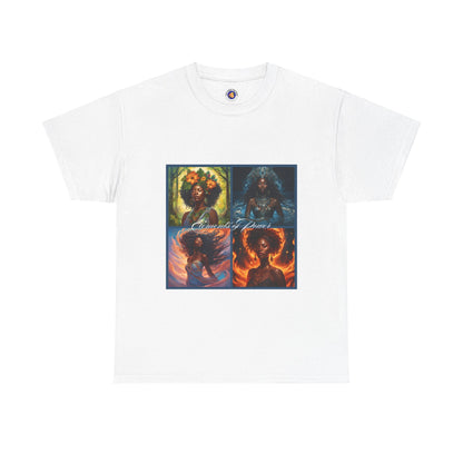 Elements of Power Unisex Tee - Graphic of Four Black Women Earth Wind Fire Water