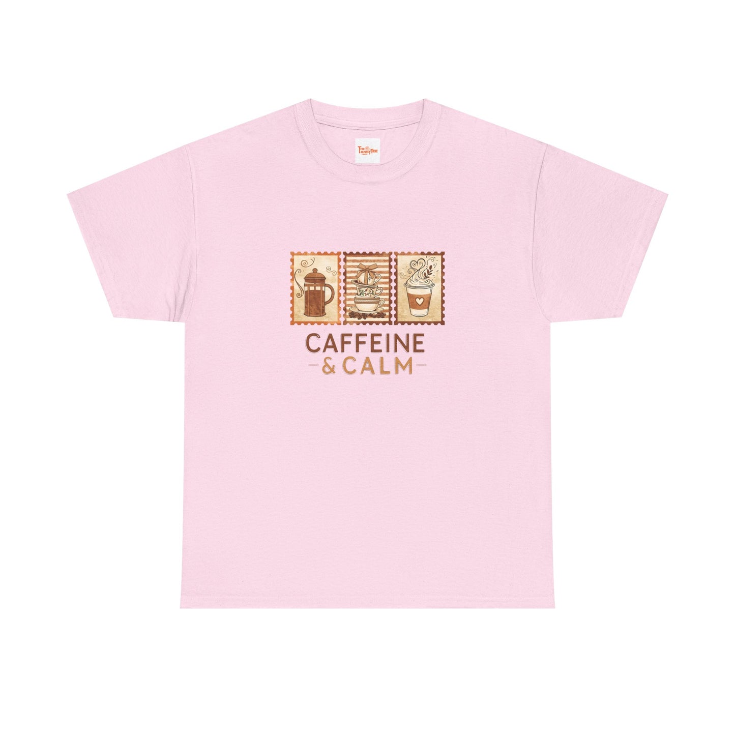 Caffeine & Calm Coffee Tee — French Press Graphic T-Shirt