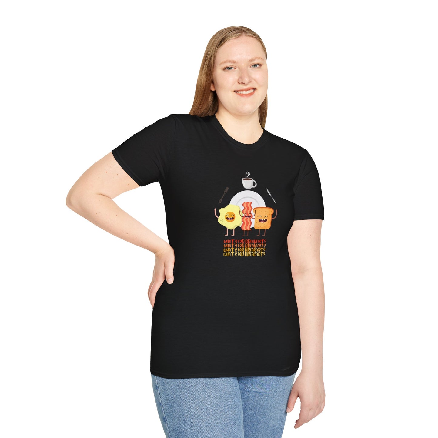 Breakfast Dance Unisex T-Shirt with Egg, Bacon, and Toast Graphic