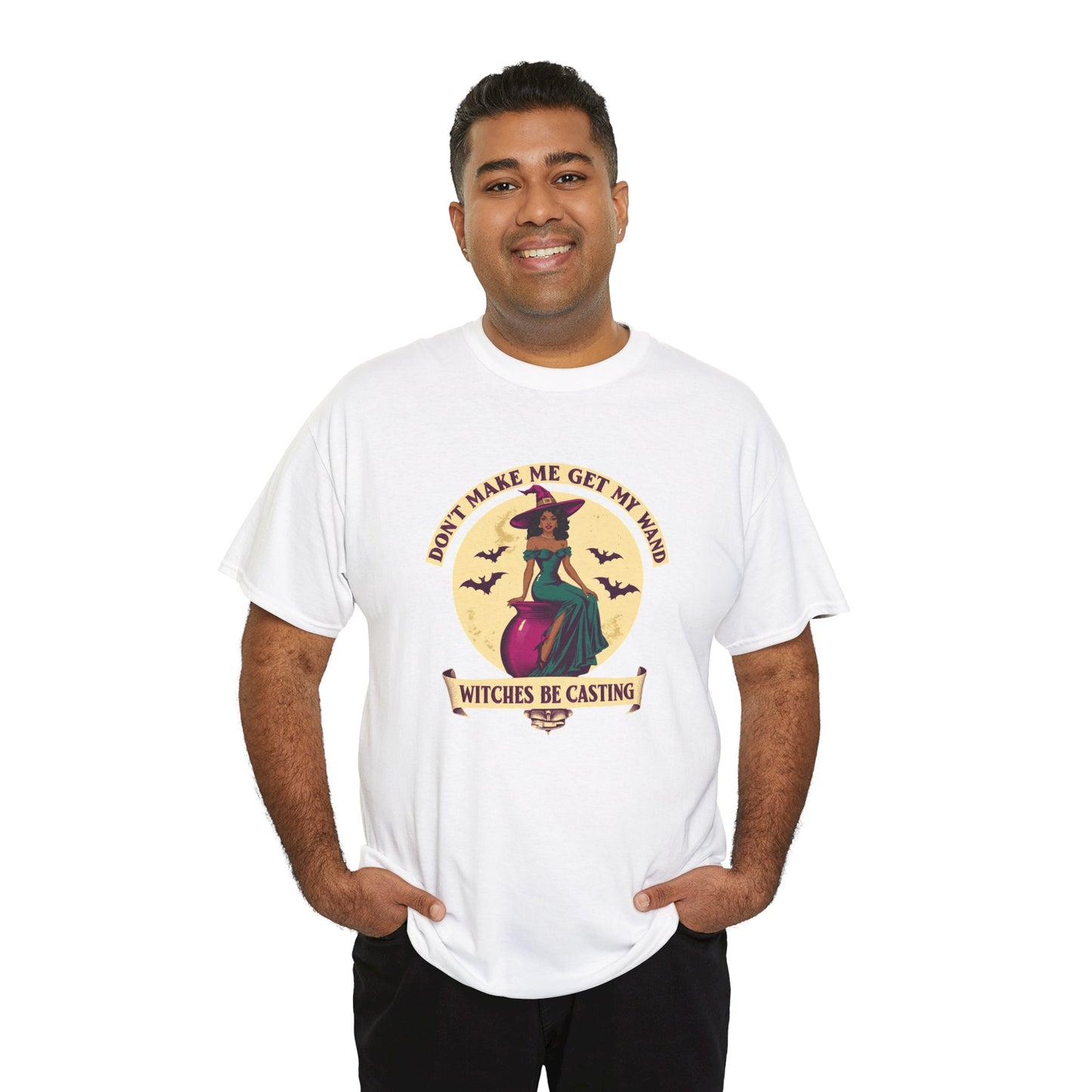 Witches Be Casting Tee — Vintage Witch Halloween T‑Shirt