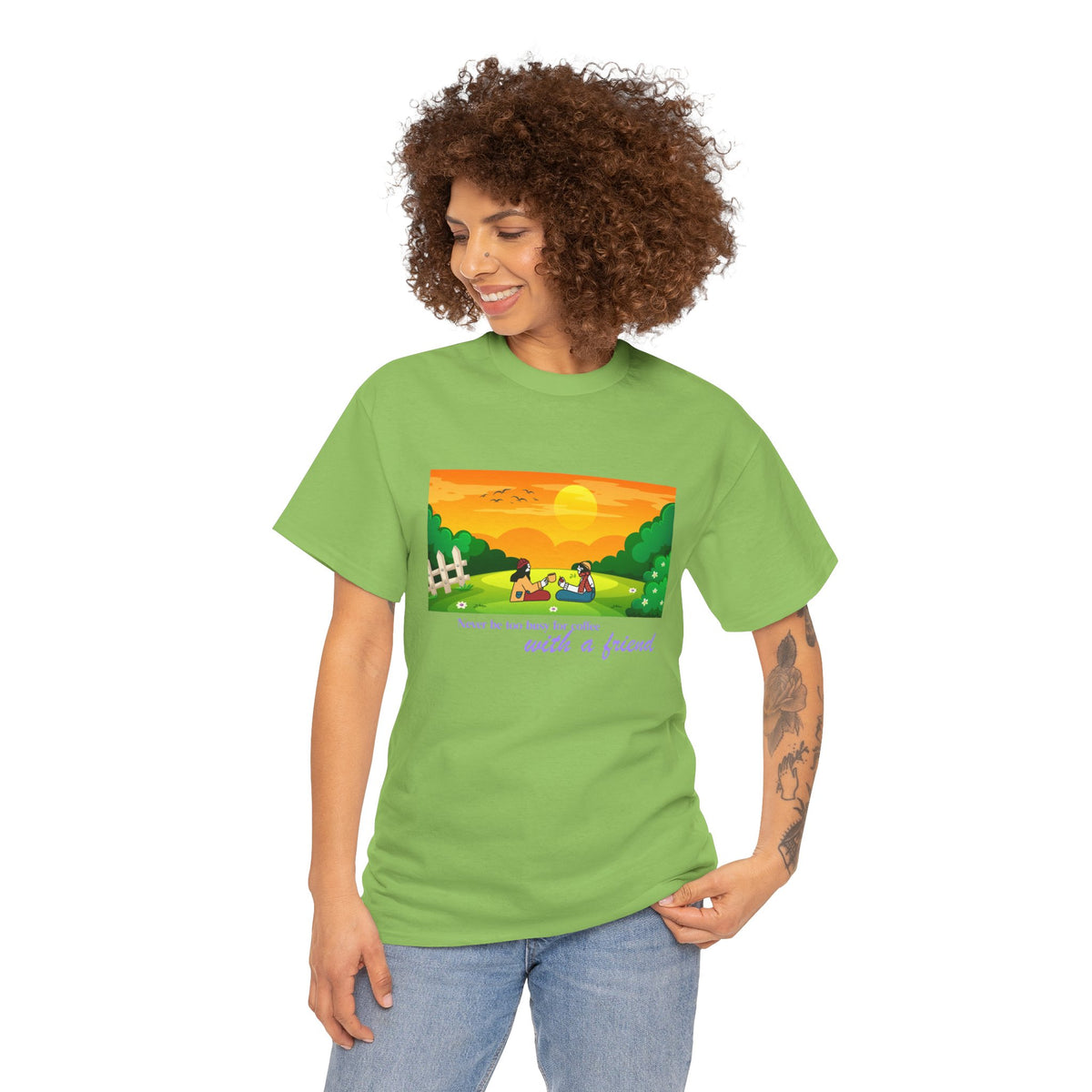 Coffee with a Friend Tee — 'Never Be Too Busy for Coffee' Sunset Park Graphic