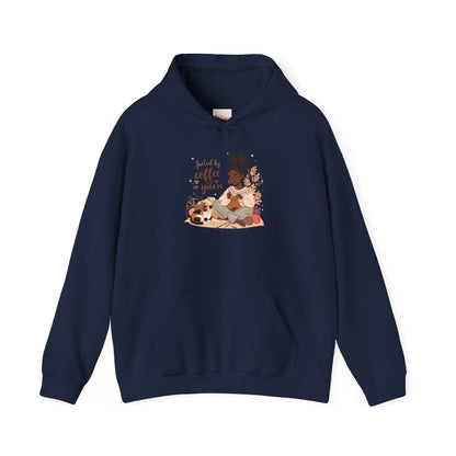 Fueled by Coffee and Yarn Hoodie — African American Knitter Graphic