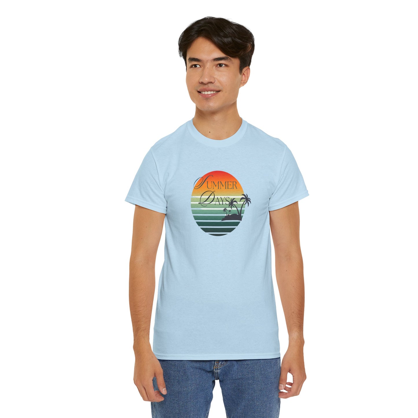 Palm Tree Tee - Summer Days Unisex Heavy Cotton Tee