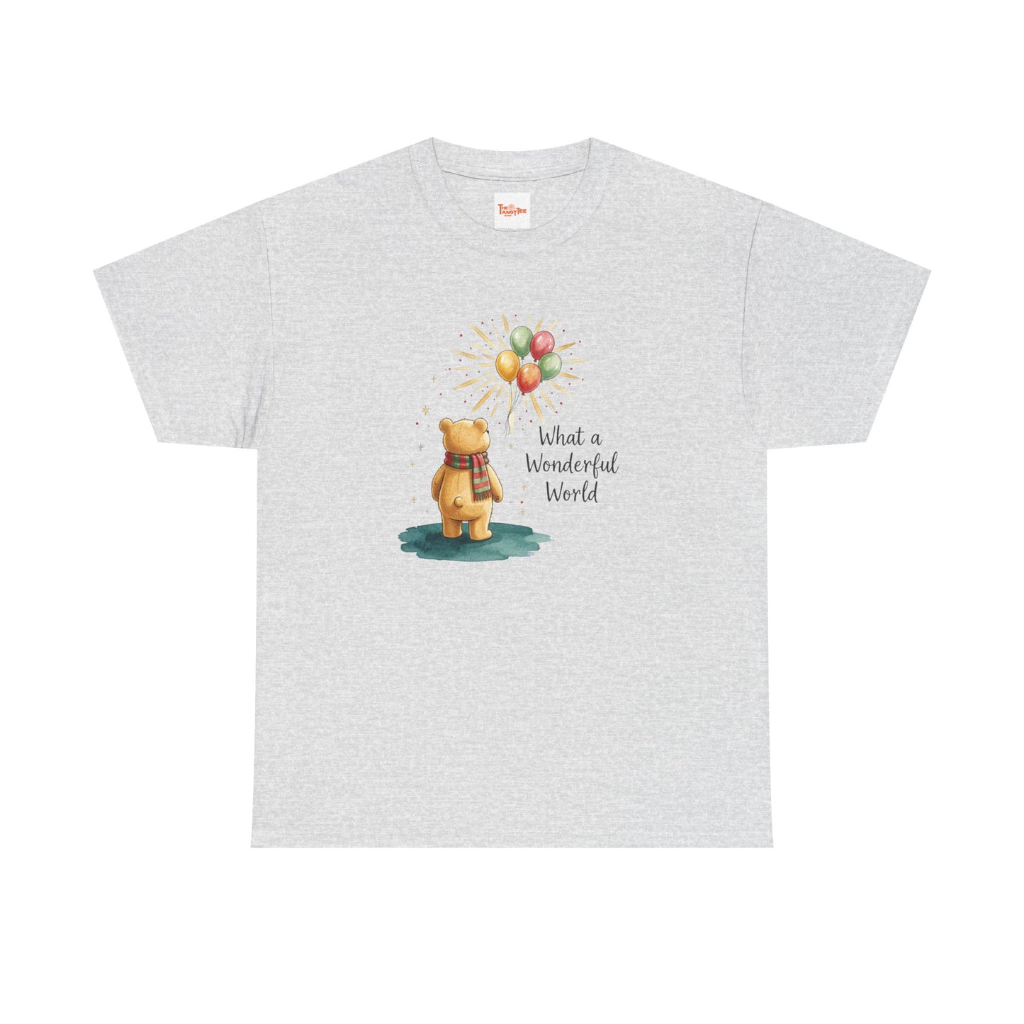 What a Wonderful World Teddy Bear T-Shirt — Balloon Sun Graphic