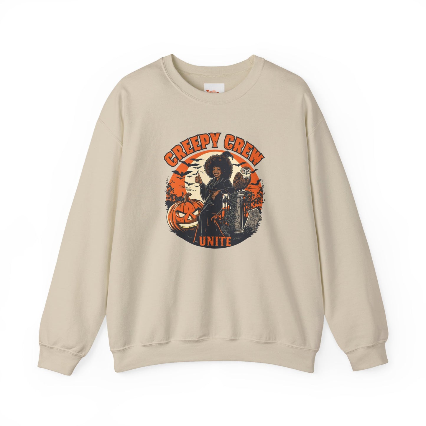 Creepy Crew Unite Witch Sweatshirt — African American Witch Pumpkin Graveyard