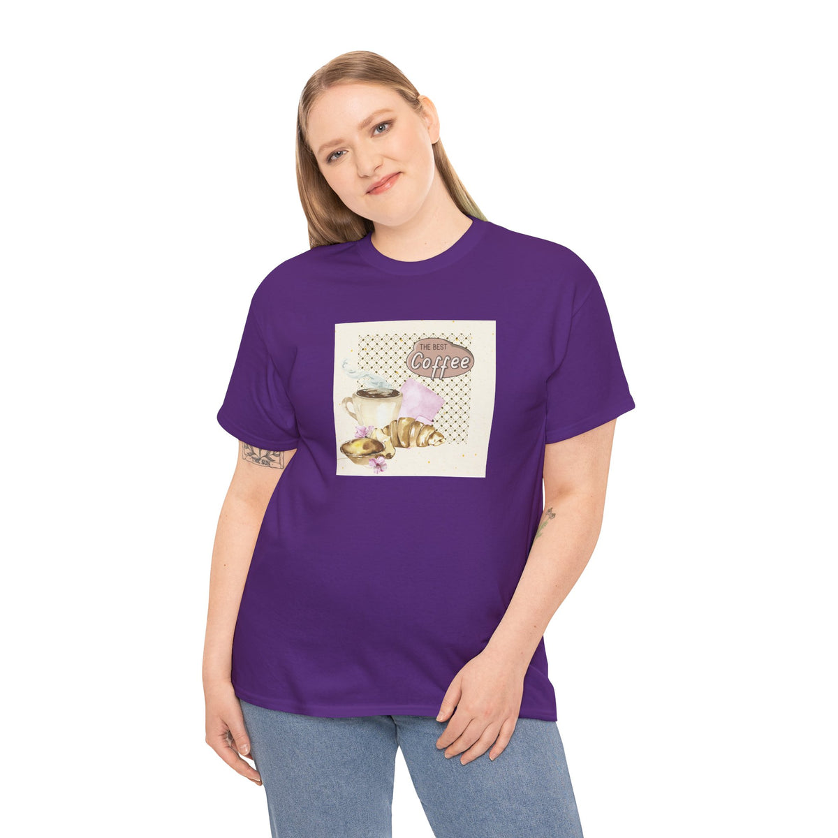 The Best Coffee Tee — Cup & Croissant Graphic T-Shirt