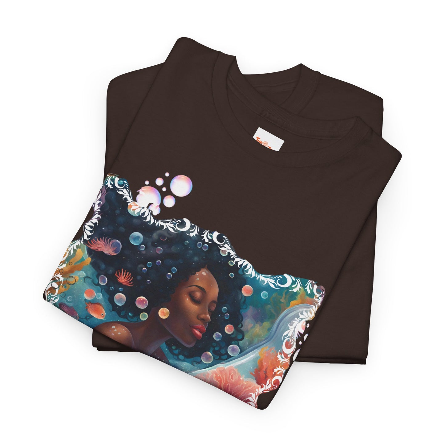 Just Breathe Unisex Tee - Graphic of Black Woman in the Bath