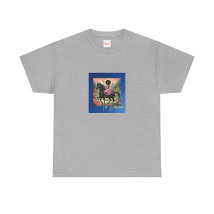 Dreamy Tee - Black Princess Unicorn Design