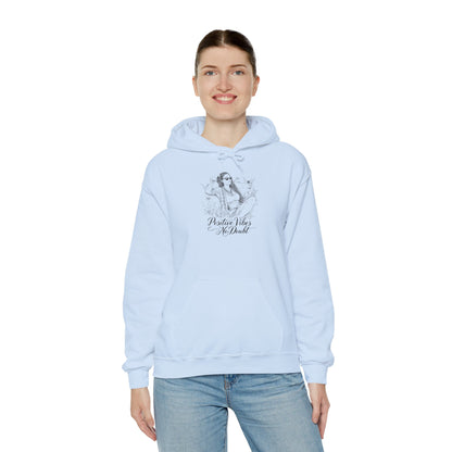 Positive Vibes No Doubt Sweatshirt - African American Woman Relaxing with Wine & Flowers