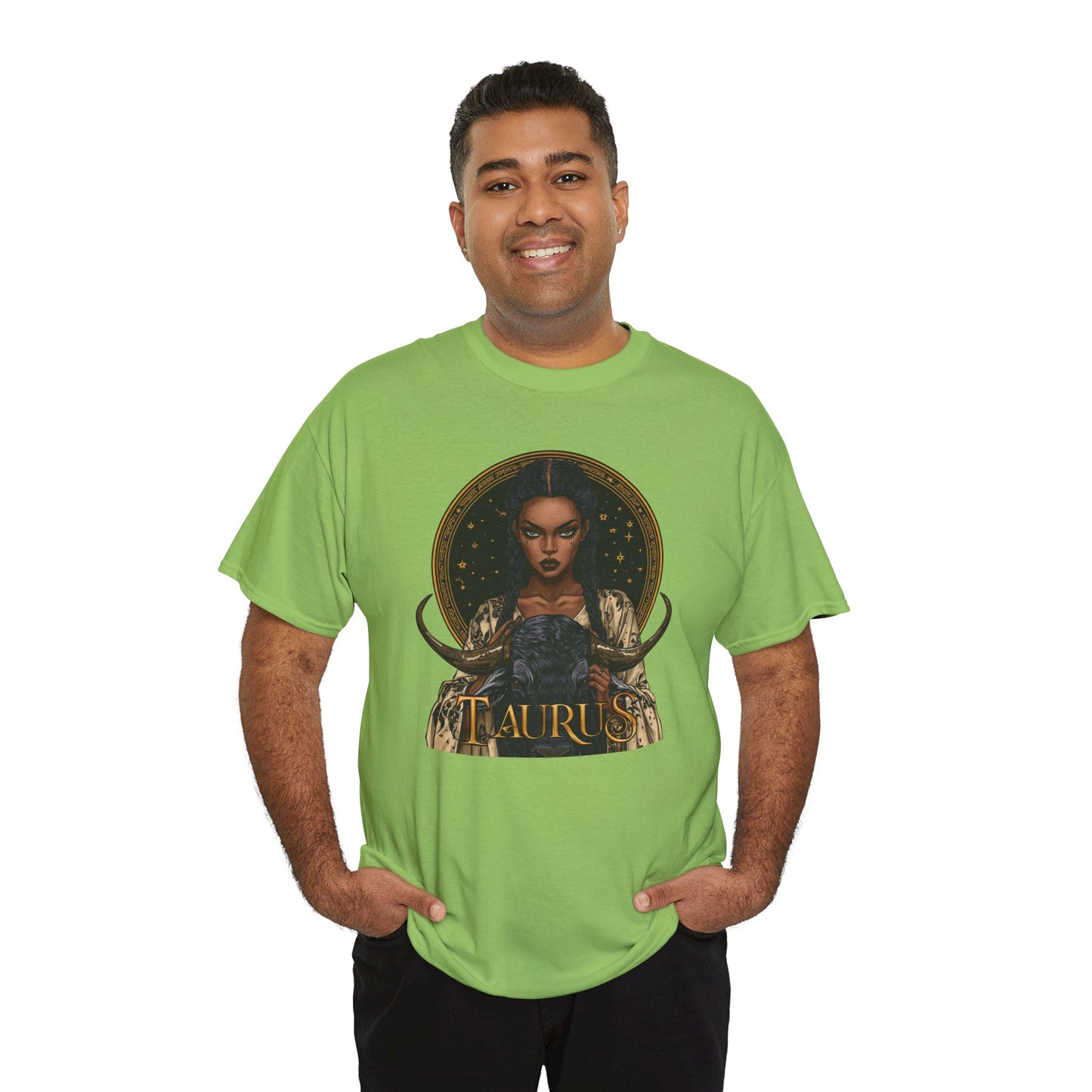 Taurus Art Nouveau Tee — African American Woman & Bull Zodiac Graphic