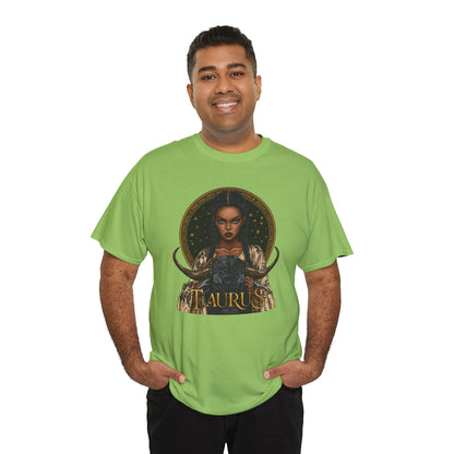 Taurus Art Nouveau Tee — African American Woman & Bull Zodiac Graphic