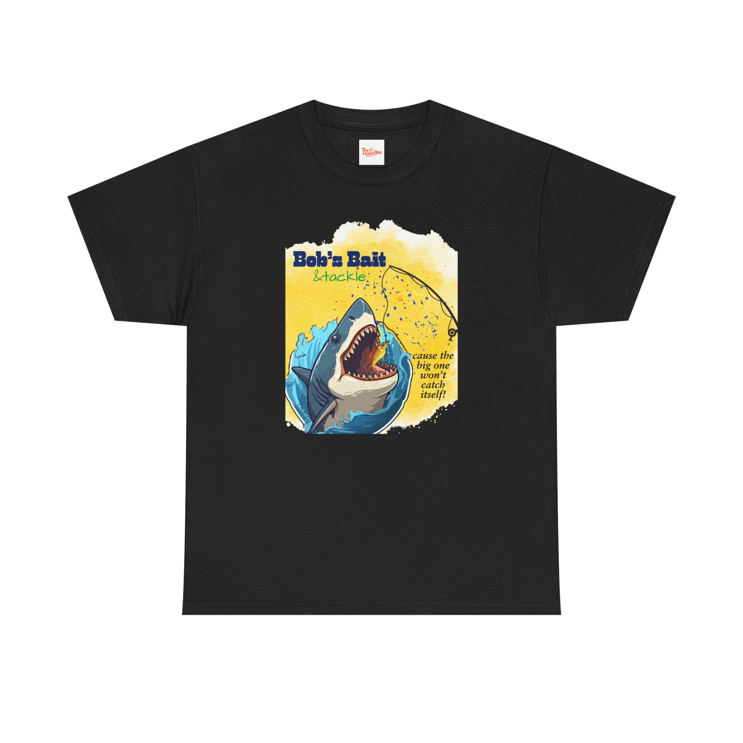 Graphic Fishing Unisex Tee - Bob's Bait and Tackle Shark Design