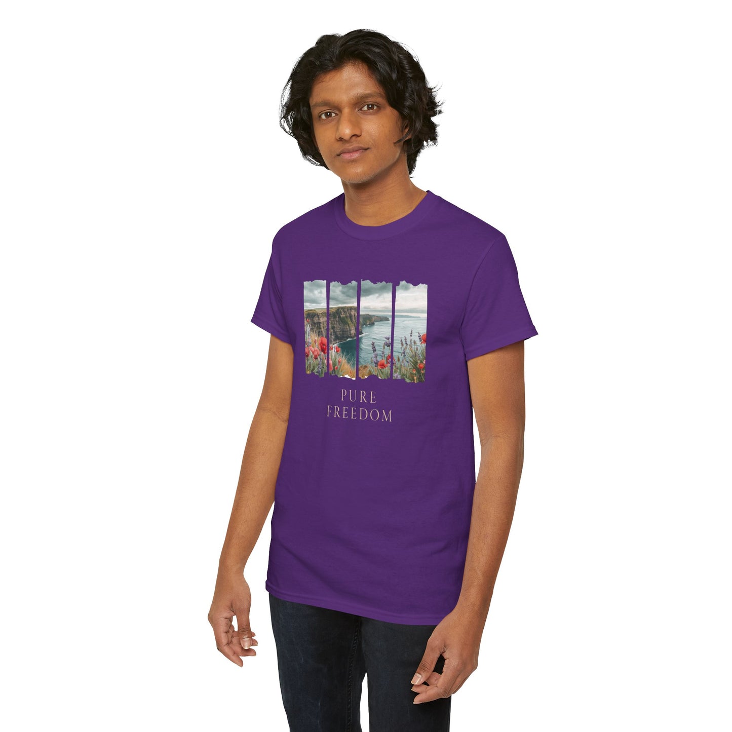 Pure Freedom Oceanside Cliff T-Shirt — Wildflower Beach Graphic Tee