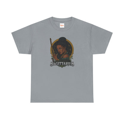 Sagittarius Art Nouveau Tee — African American Archer Zodiac Graphic