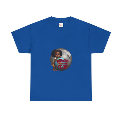 Graphic Tee - Dream Without Fear, Little Black Girl Hugging Globe