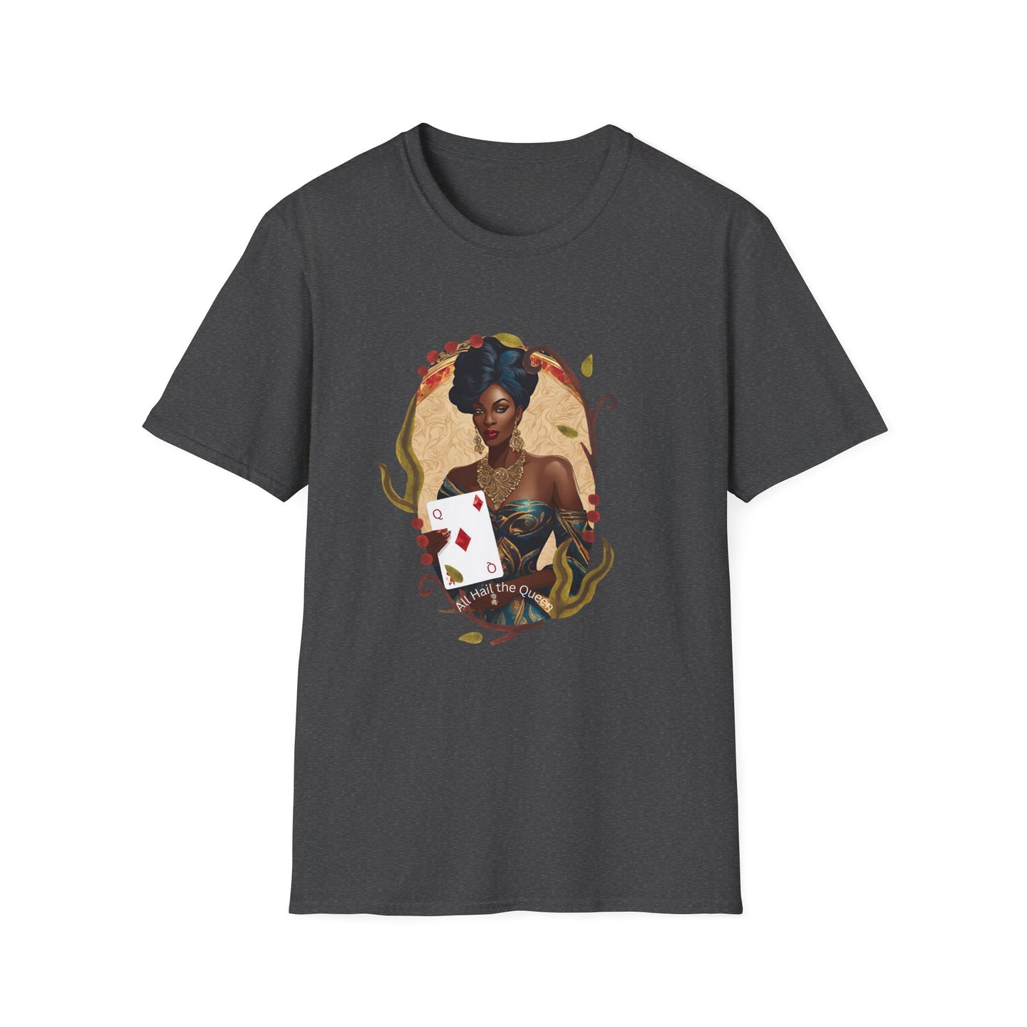 Diamonds Playing Cards Unisex T-Shirt - All Hail the Queen Design