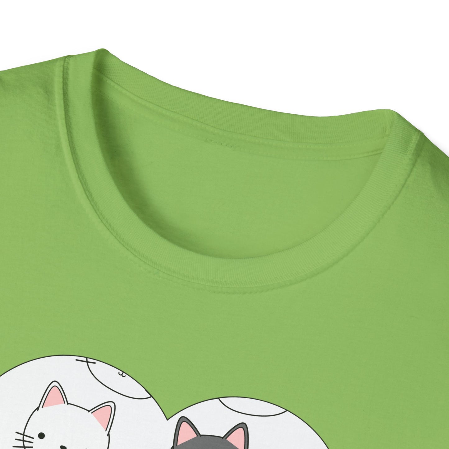 Cat Faces Unisex T-Shirt with Kitty Love Graphic