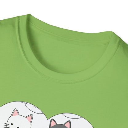 Cat Faces Unisex T-Shirt with Kitty Love Graphic