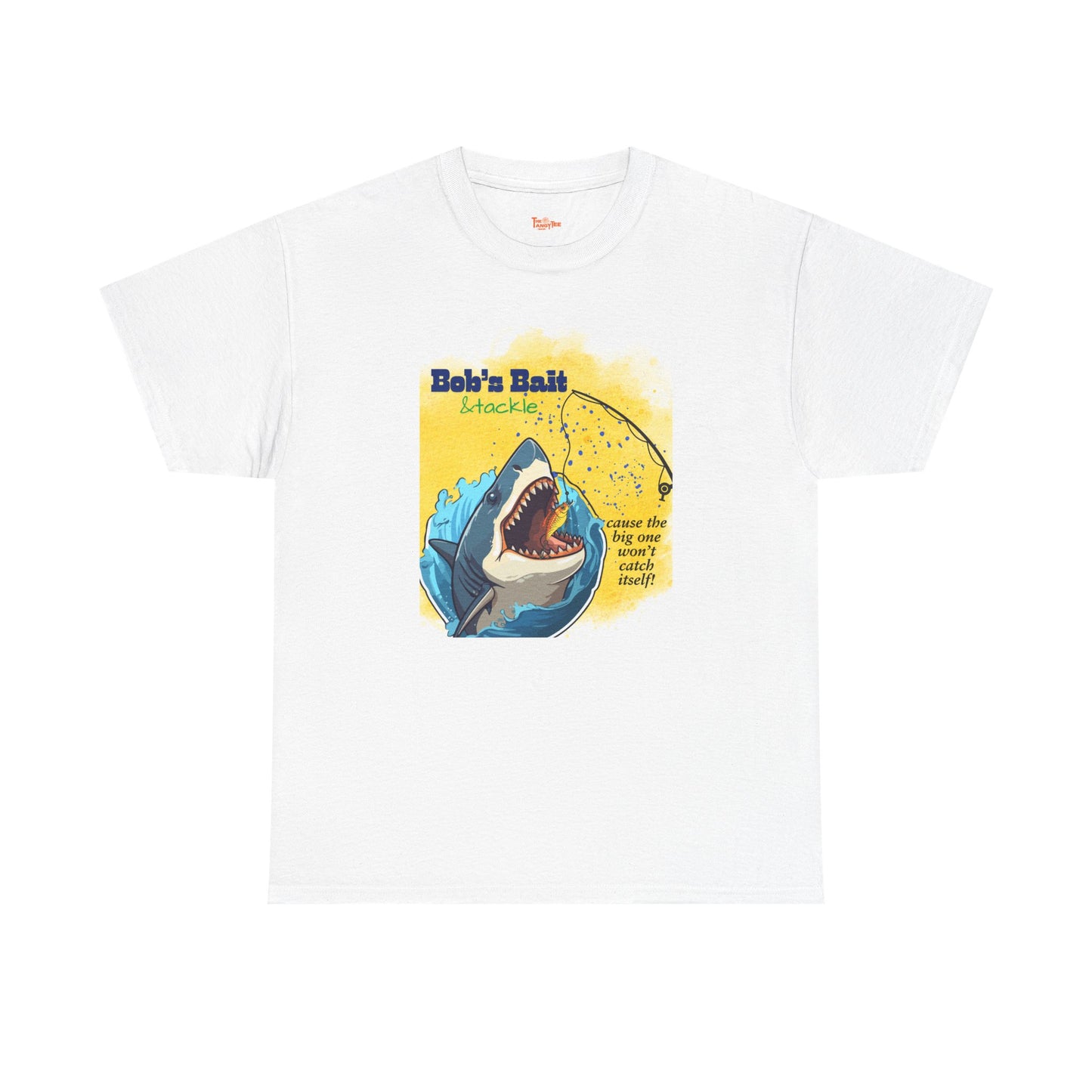 Graphic Fishing Unisex Tee - Bob's Bait and Tackle Shark Design