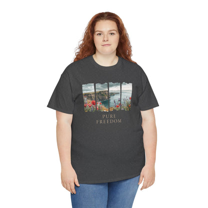 Pure Freedom Oceanside Cliff T-Shirt — Wildflower Beach Graphic Tee