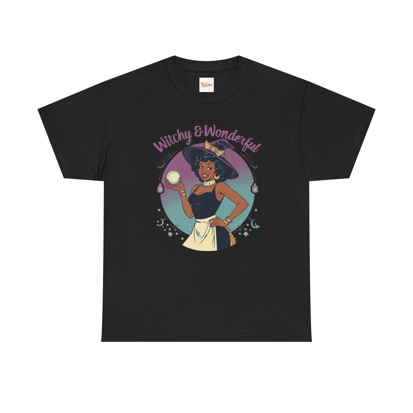 Witchy and Wonderful African American Witch T-Shirt — Crystal Ball Graphic