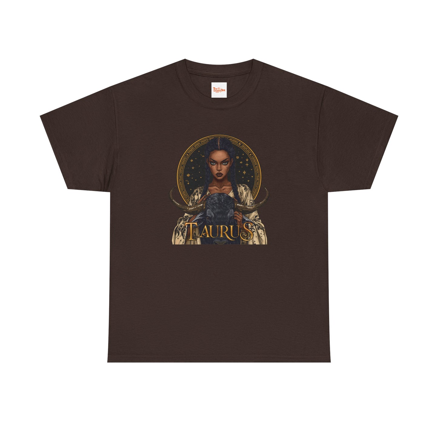 Taurus Art Nouveau Tee — African American Woman & Bull Zodiac Graphic