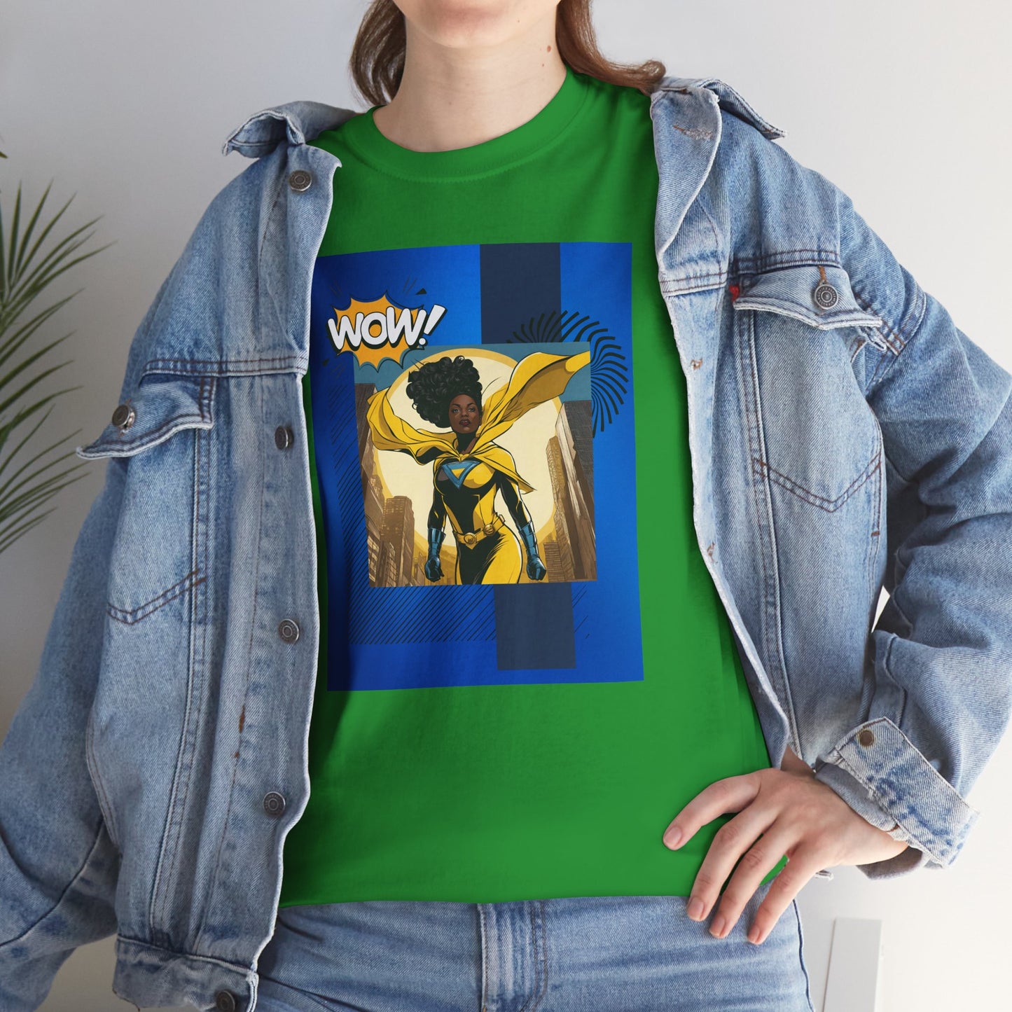 Yellow Wow! Superhero Graphic Tee
