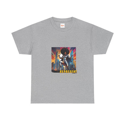 Represent in Silver - Superhero Graphic Unisex Tee