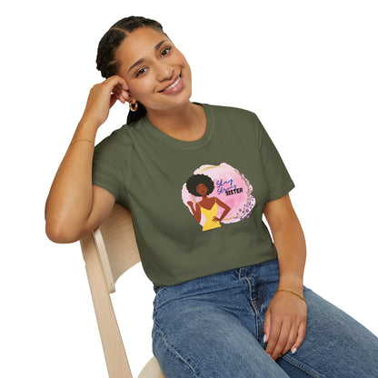 Stay Strong, Sister T-Shirt — Black Woman Fist Graphic