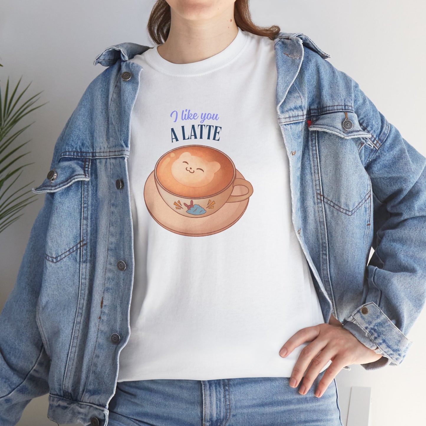 Coffee Lover Tee - I Like You a Latte Unisex Heavy Cotton T-Shirt