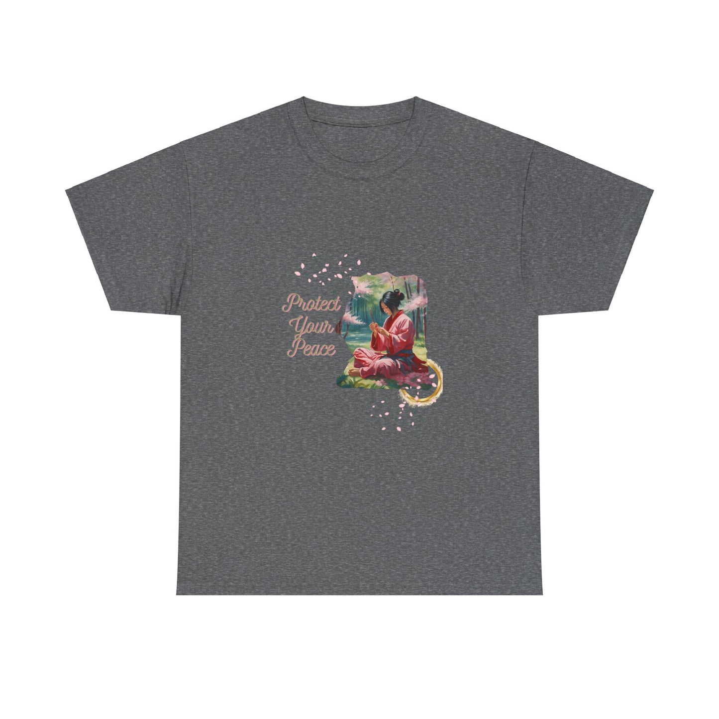 Protect Your Peace Unisex Tee - Woman Kneeling in Forest Graphic