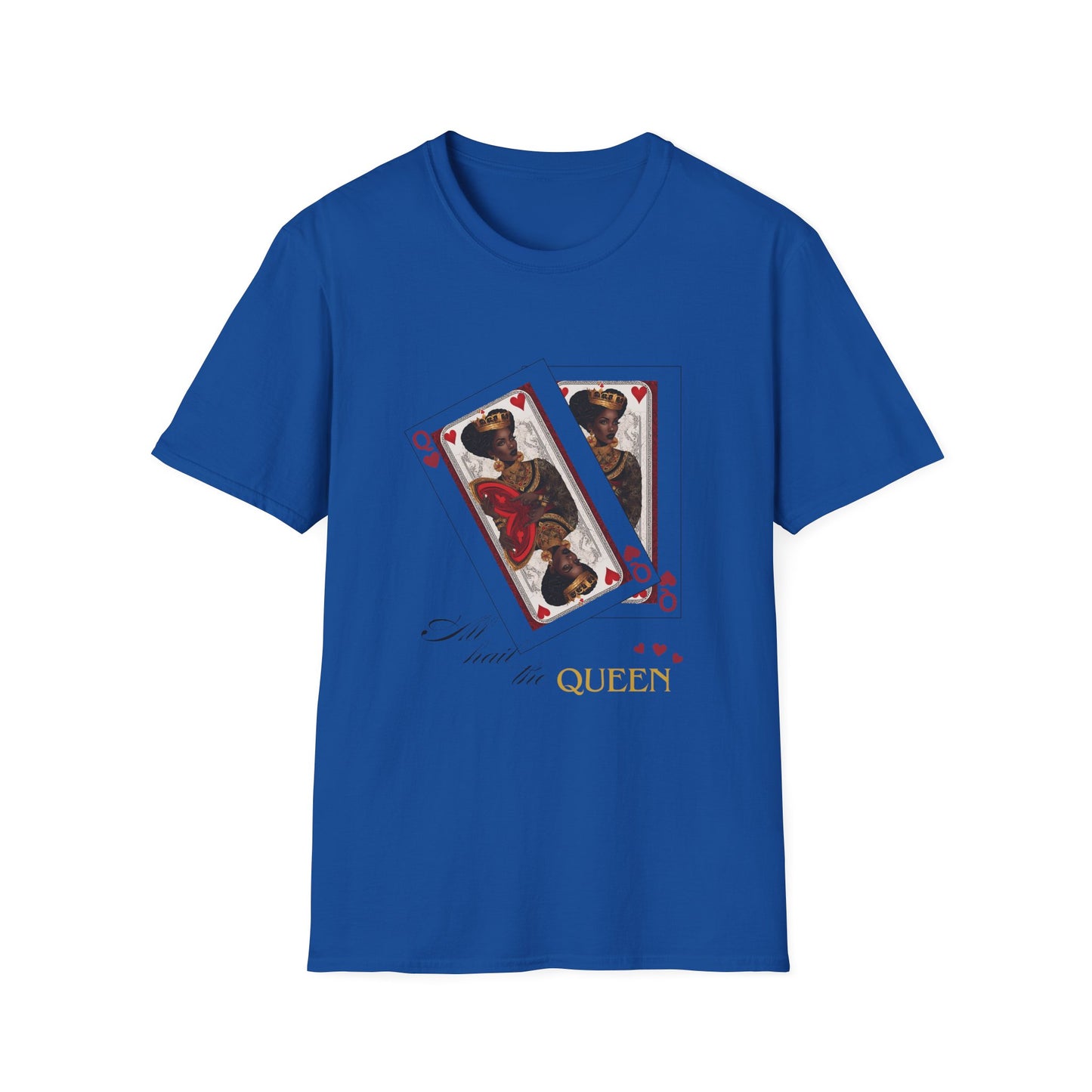 Hearts Playing Cards Unisex T-Shirt - All Hail the Queen Design