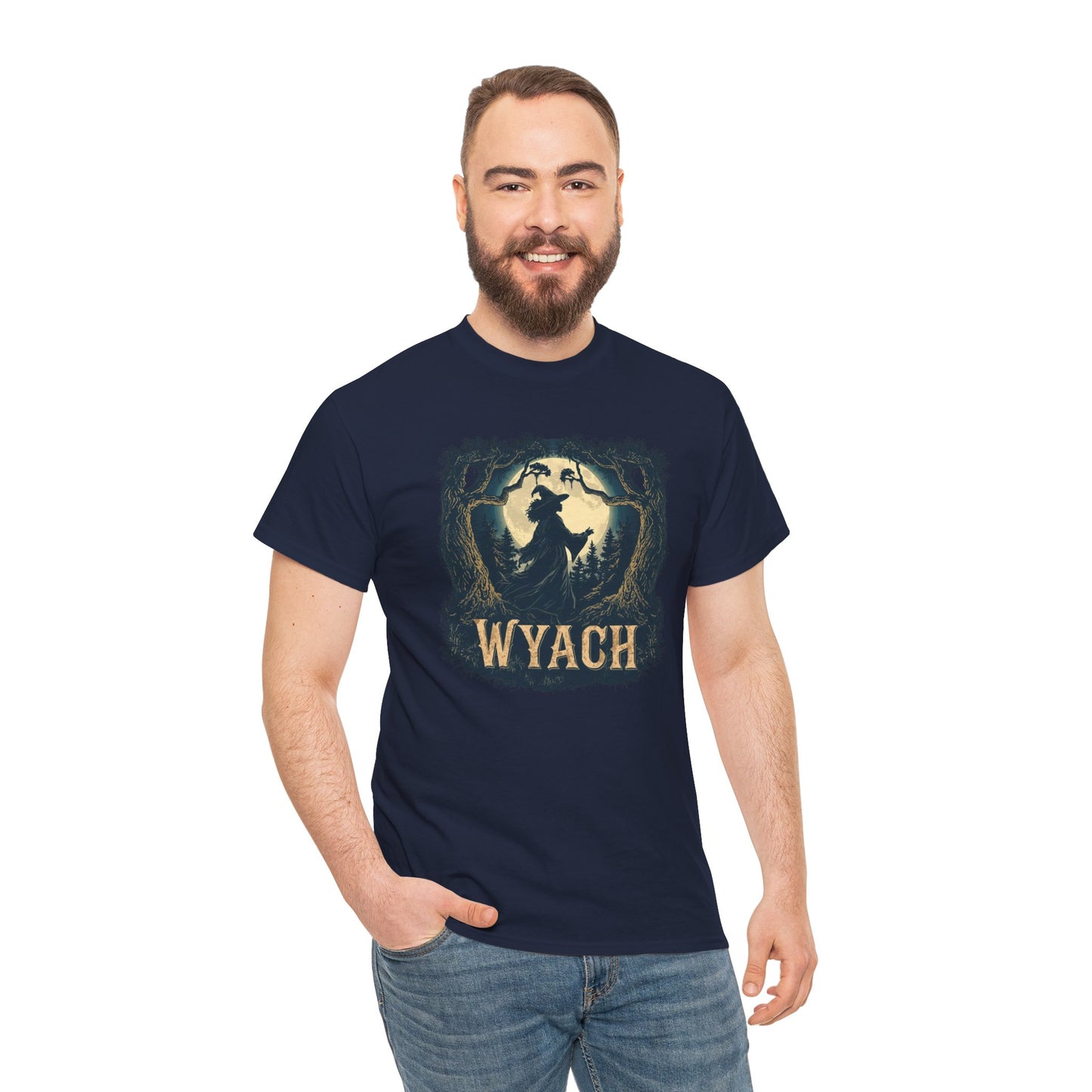 Wyach Night Witch Tee — African American Silhouette Forest Graphic T-Shirt