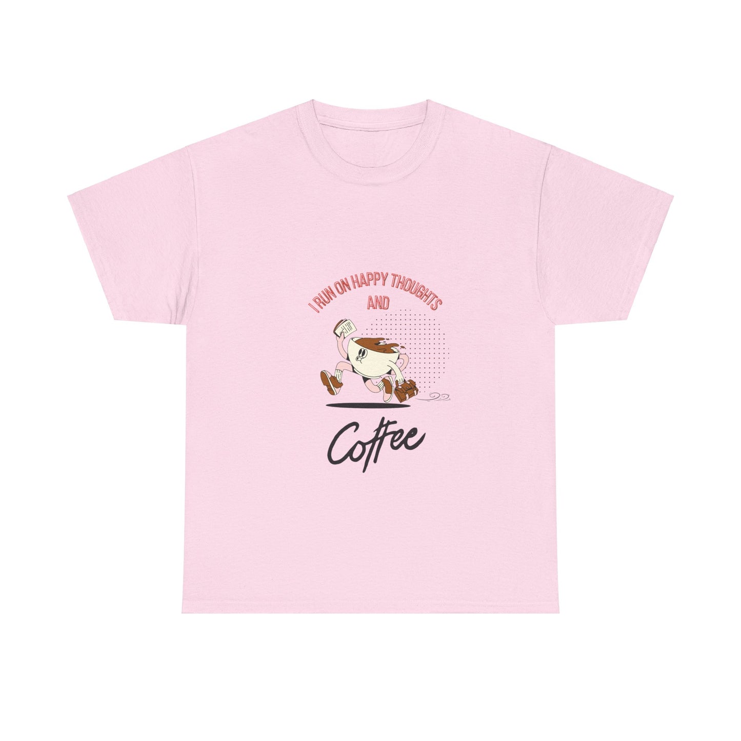 Coffee Lover Tee - Happy Thoughts and Coffee Unisex Heavy Cotton Tee