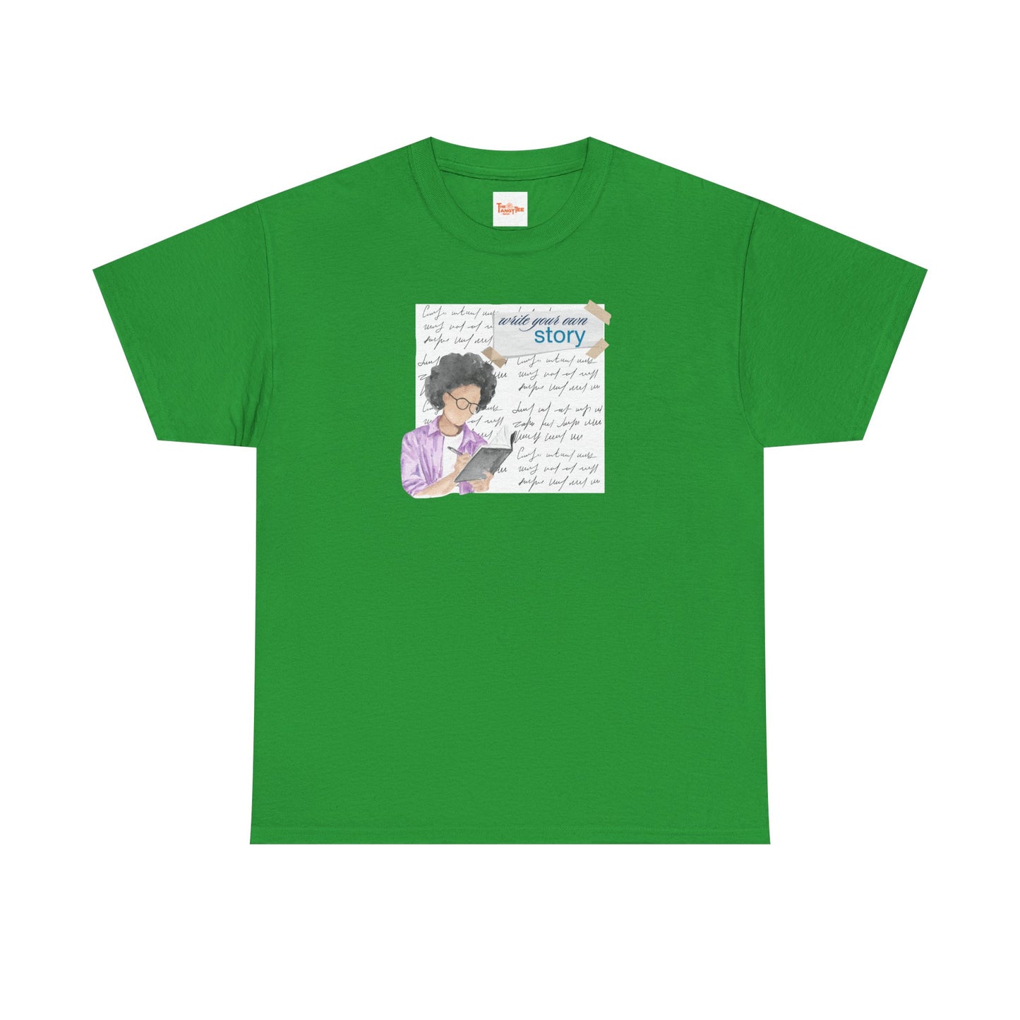 Journal Tee - Write Your Own Story, Black Woman Writing Graphic