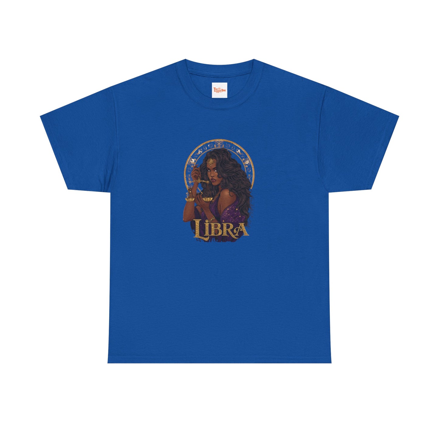 Libra Art Nouveau Tee — African American Woman with Scales Zodiac Shirt