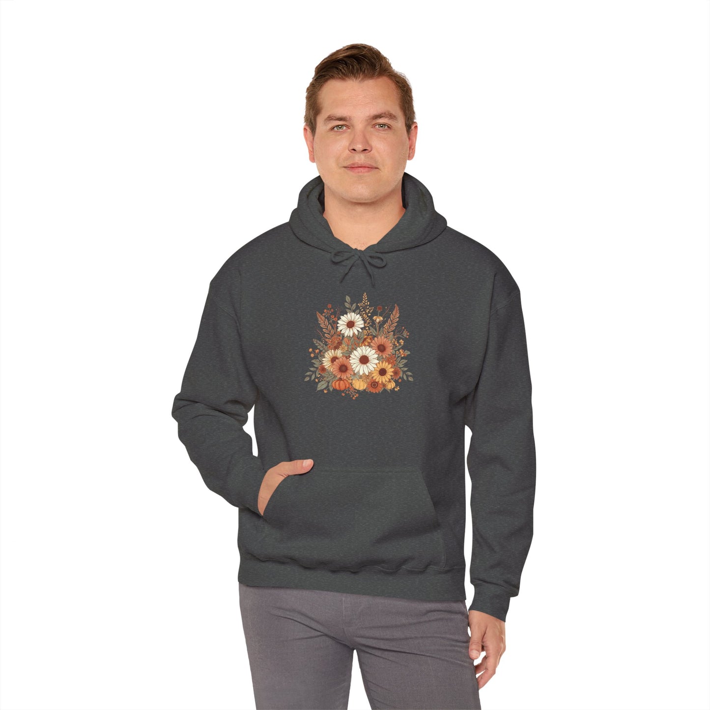 Autumn Floral Spray Hoodie — Fall Flowers Sweatshirt